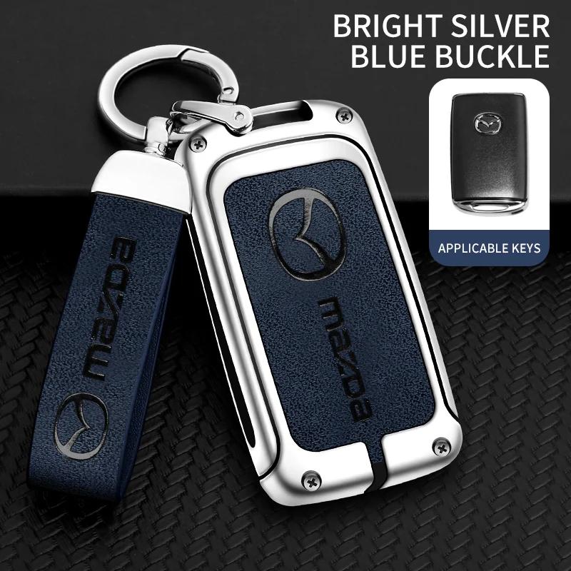 Zinc Alloy Car Key Holder for Mazda Axela Atenza 3 2 6 CX3 CX5 CX30 CX8 CX9 MX5 RX7 RX8 SKYACTIV Remote Protector Car Key Cover