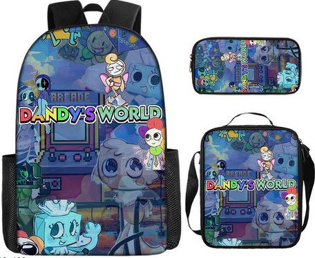 Школьная сумка Dandy'S World для студентов Мультяшный милый рюкзак Dandy'S World Набор из трех предметов Сумка-портфель Пенал
