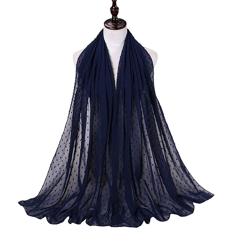 Solid Pearl Chiffon Hijab Scarf Woman Muslim Hijab Shawls Ladyies Ethnic Islamic Turban