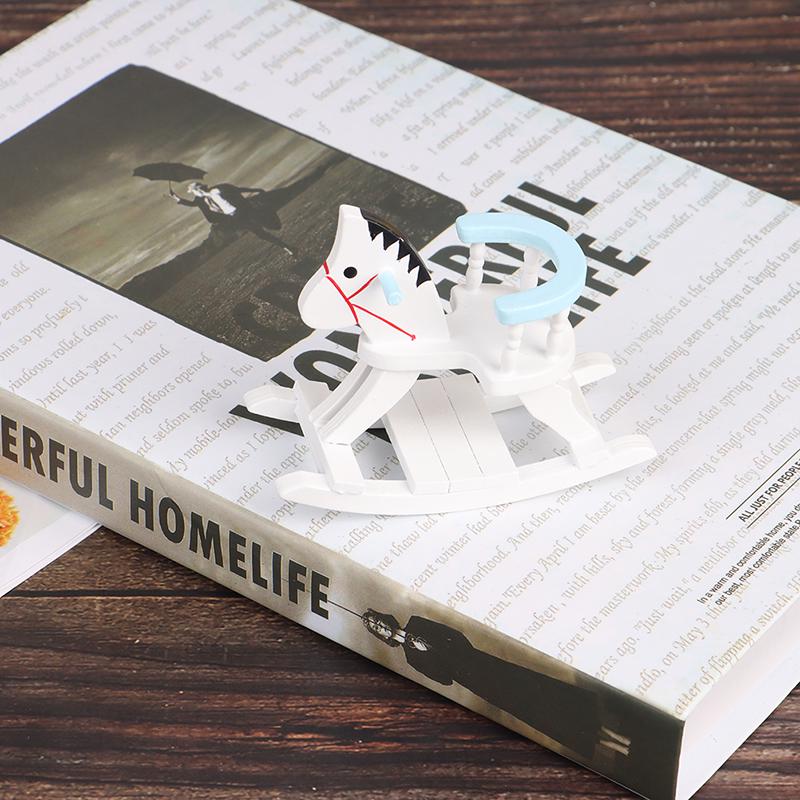 1:12 Миниатюрный кукольный домик Деревянное кресло-качалка Лошадка Мебель для детской комнаты