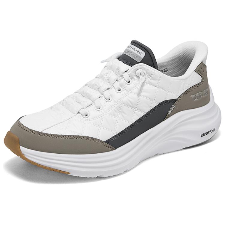 Skechers СПОРТ МУЖСКИЕ Износостойкие Легкие Низкие Повседневные Кроссовки Мужские Бело-Серые 232619-WTP
