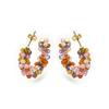 Boucles d'oreilles en argent 925 Luxenter avec cristaux multicolores finis en or jaune 18K - Salblai