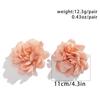 Fabric Big Flower Ear Stud Luxury Design Floral Eardrop Gifts Exaggerated Earrings  Women Girls