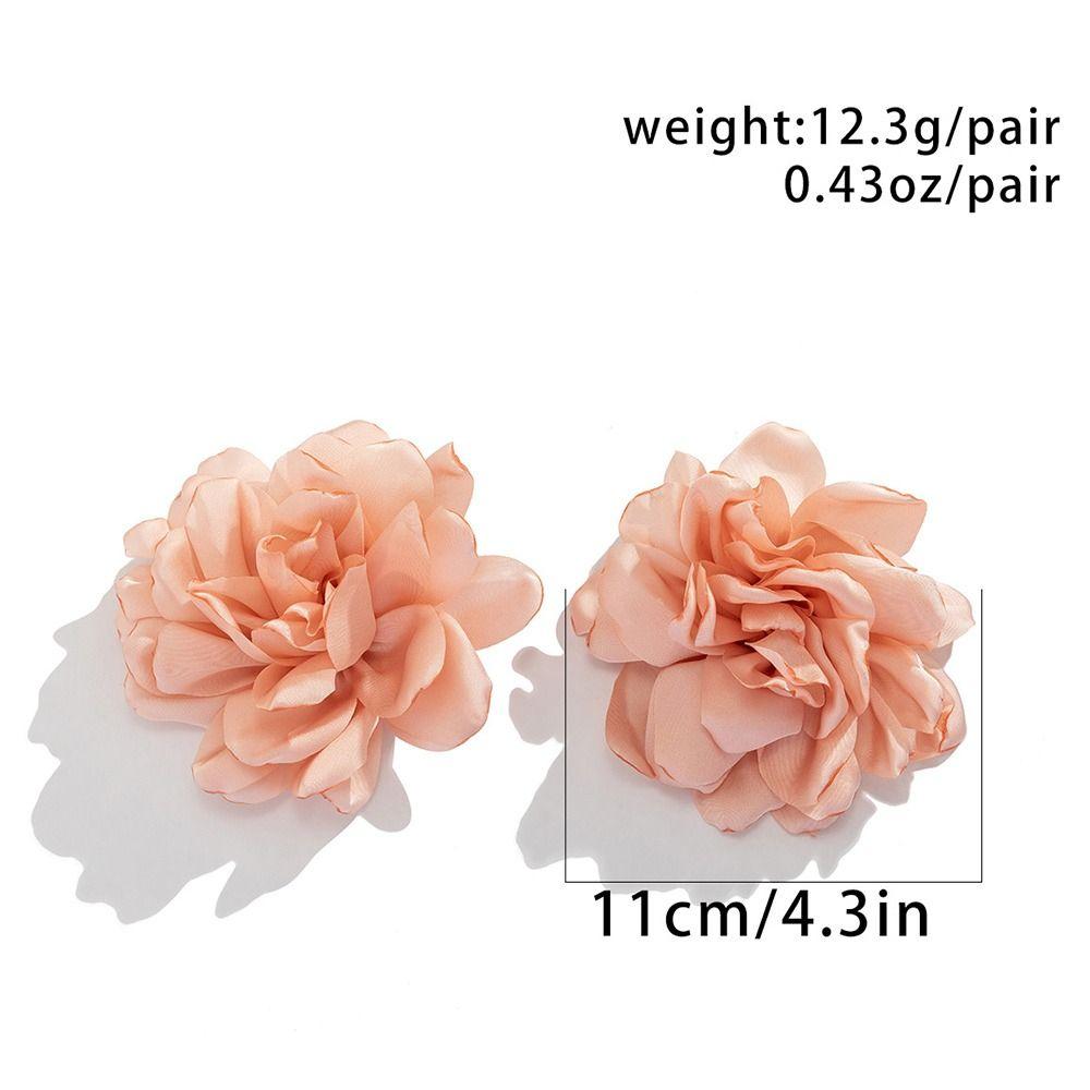 Fabric Big Flower Ear Stud Luxury Design Floral Eardrop Gifts Exaggerated Earrings Women Girls