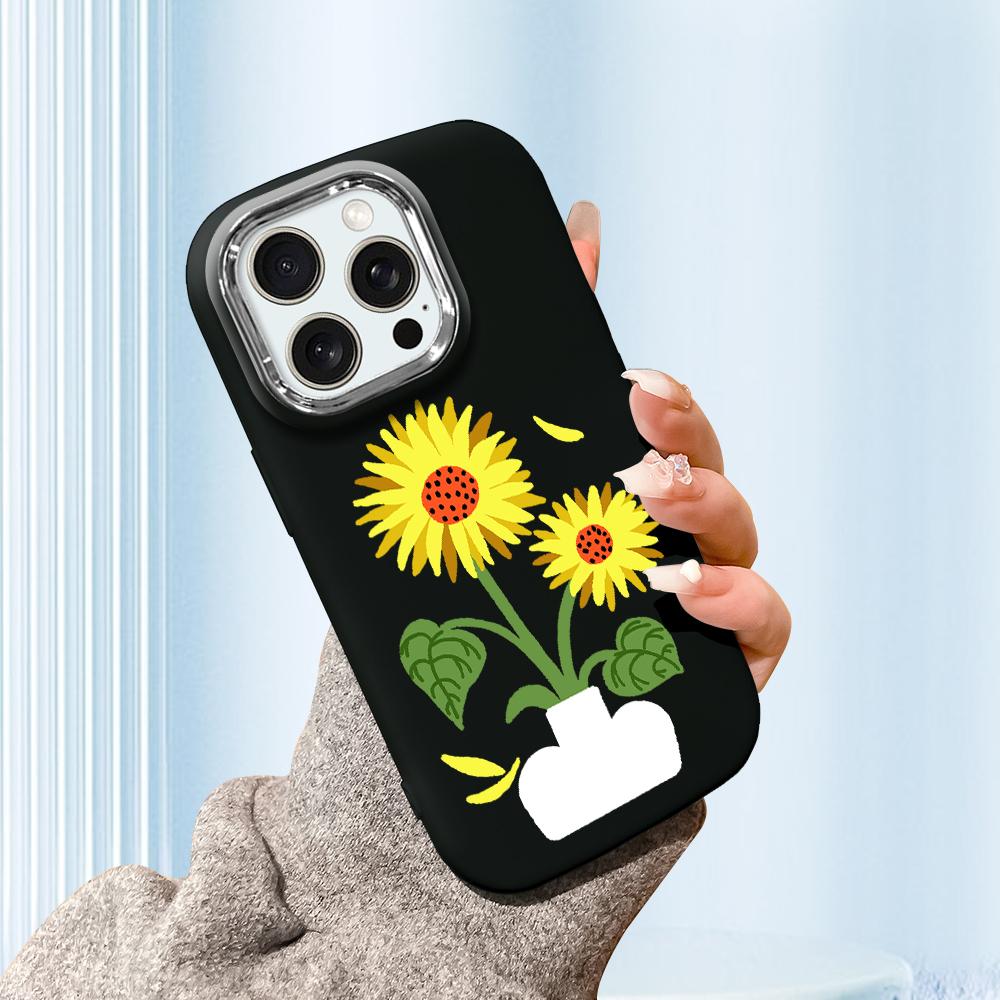 Для iPhone 15 14 13 11ProMax 14 15 16 Samsung S25 S24 S23 S22 Redmi 10 13 14C Мультяшный Черный Кот Серебристый Край Мягкий Жидкий Силикон Защитный Чехол