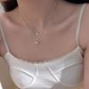 Double Layer Clavicle Chain Necklace Zircon Butterfly Pendant Necklace Women