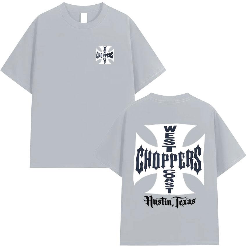 West Coast Choppers Поп-графика Футболка Летняя Высококачественная Футболка Мужская Хлопок Повседневная С коротким рукавом Круглый вырез Y2K Футболка Уличная одежда