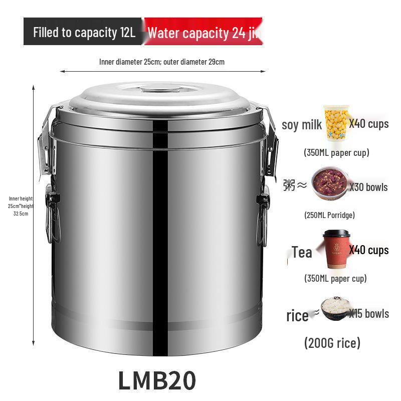 Изолированное ведро из нержавеющей стали 304 для риса и соевого молока, ведро для ледяного желе большой вместимости