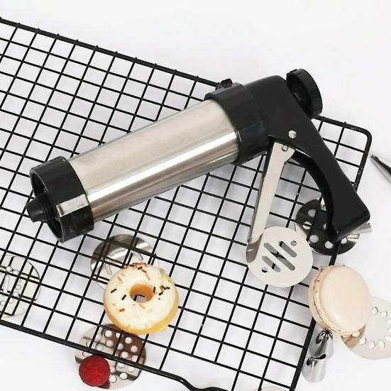 Пресс для печенья Набор формочек для печенья из нержавеющей стали для начинающих Экструдер для теста для печенья с эргономичной