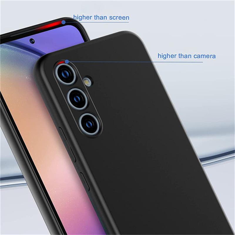 Тонкий черный матовый мягкий силиконовый чехол для телефона TPU для Samsung Galaxy A06 A16 A14 A24 A34 A54 5G A15 A25 A35 A55 5G Redmi 14C 12c 13C Note 14 13 Pro+