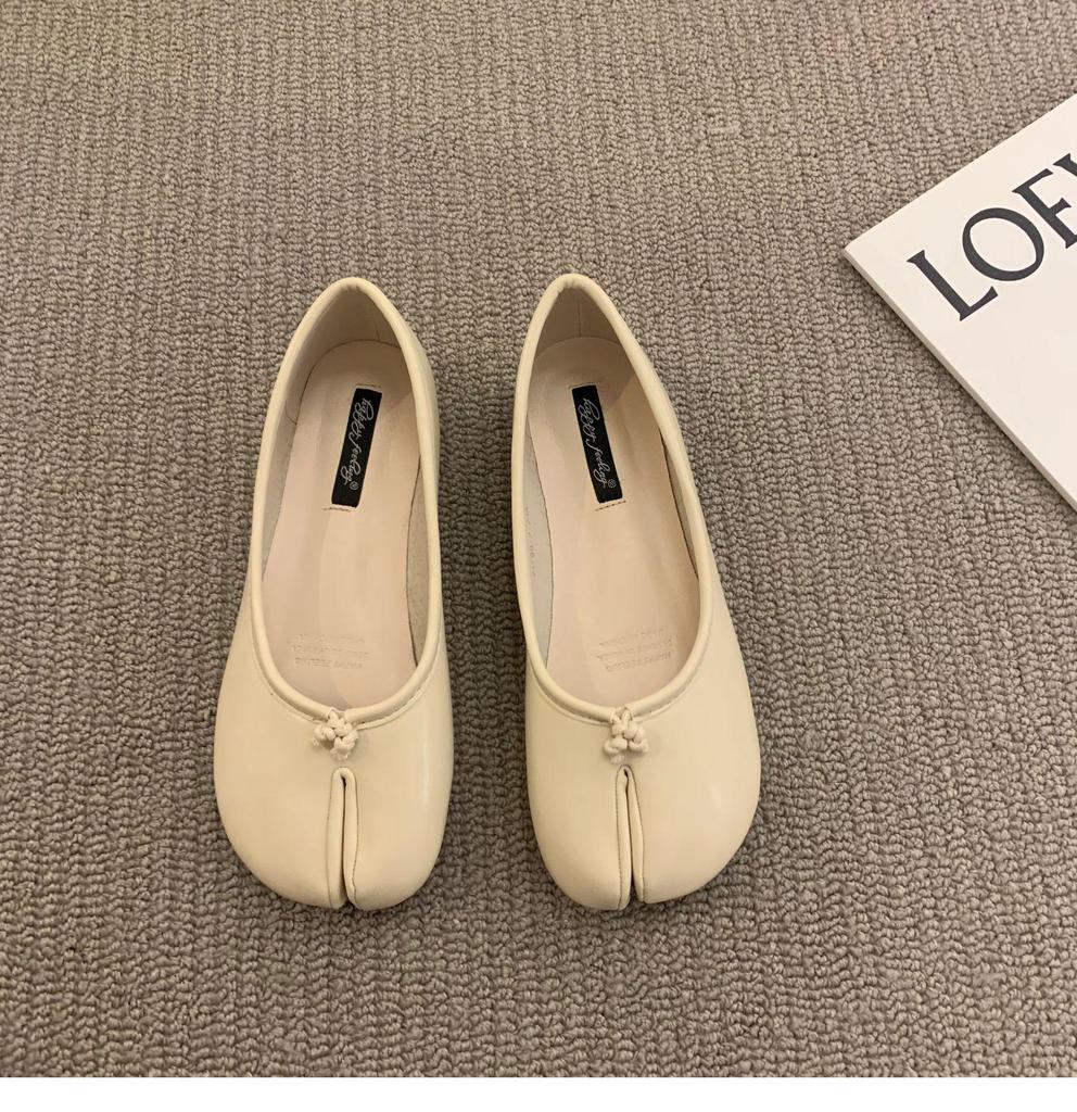 Туфли-бобы женские 2021 лето плоская подошва с разрезом на пальце и дизайном с пряжкой 'horsebit'