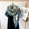 Silk Scarf Big Square Scarf for Women's Spring New High-end Touching Double-sided Digital Printed Shawl Scarf