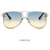 Новые металлические солнцезащитные очки Мужские Женские Роскошный Тренд Бренд Дизайнер Золотая оправа Линзы с градиентом Заметные Пилот Hombre