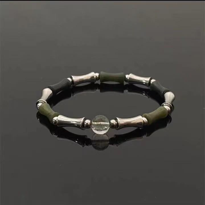 Chic Blue Beaded Bracelet For Couples Copper Material With Finish Plated