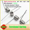 10pcs 1.4mm Wire 304 Stainless Steel Right-Hand Torsion Spring 3/6/9 Coils 60-180 Degree Corrosion Resistant Torsion Spring