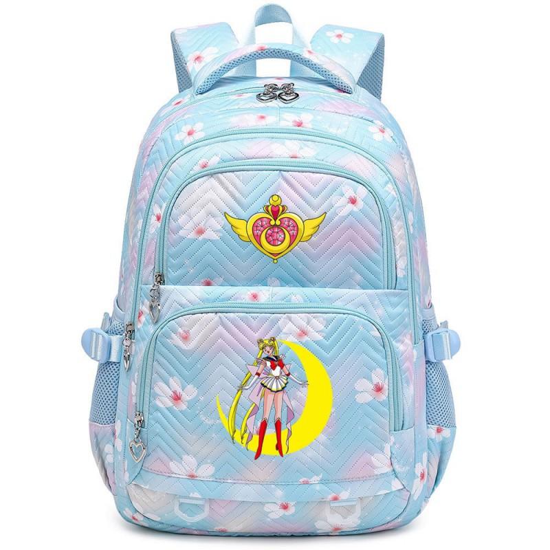 Youth Campus Style Cartoon Print Multi-Compartment Lightweight School Backpack Teen Girls Boys