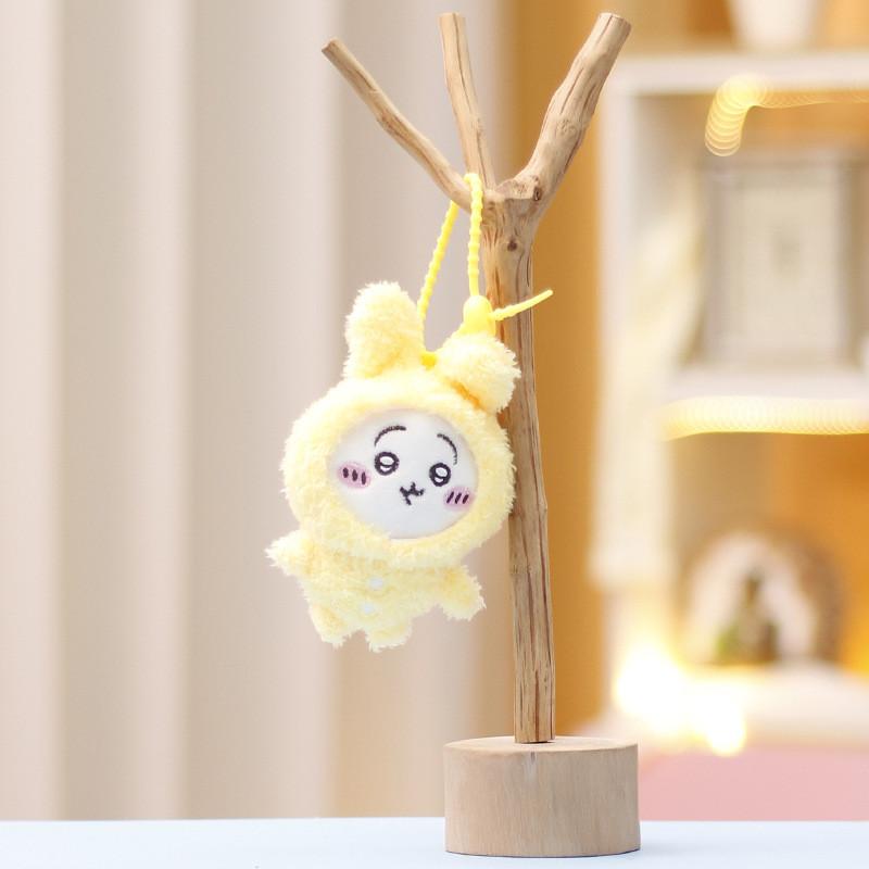Rabbit Panda Keychain Cute Cartoon Girl Backpack Decorative Pendant Plush Doll