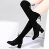 Женские сапоги, замшевые сапоги выше колена, сексуальные сапоги на высоком каблуке, женская обувь, тонкие сапоги до бедра