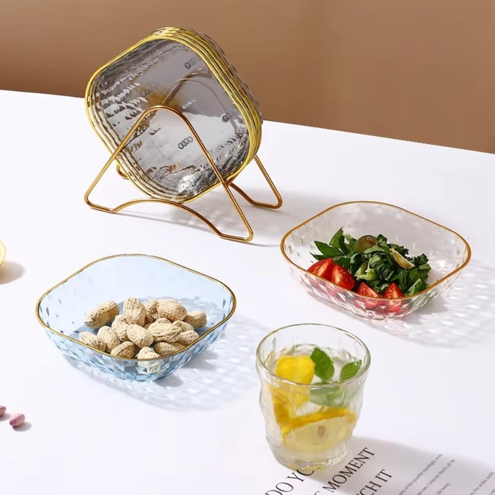 High-end Snack Plate Golden Edge Vegetable Plate Multipurpose Dining Table Plate  Dining Table