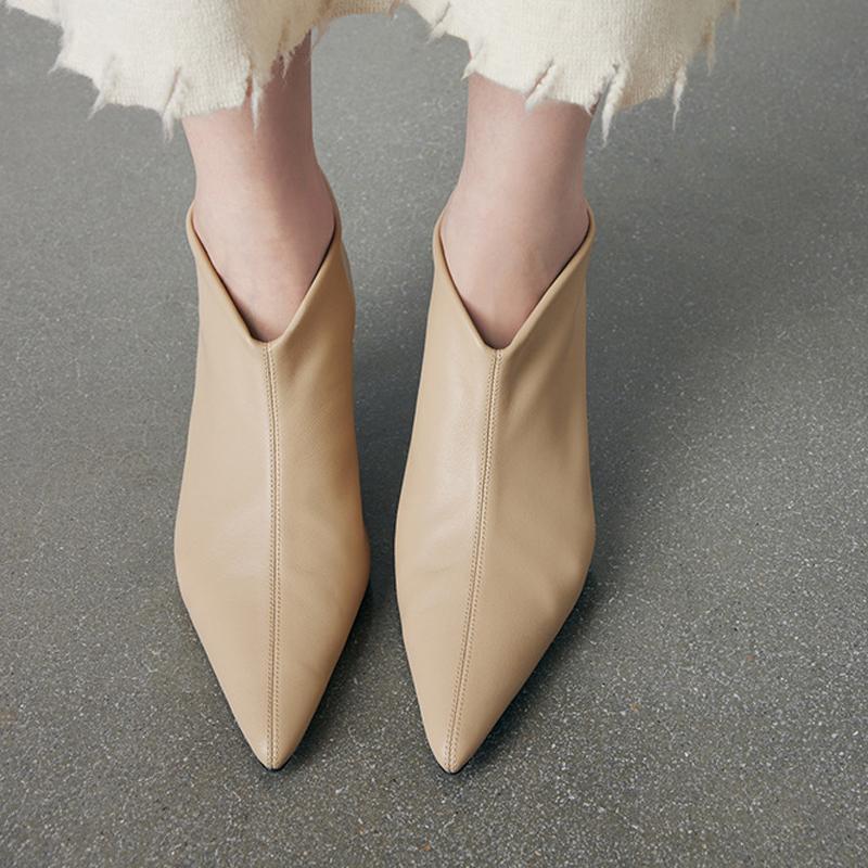 Мода 2025 Женские ботильоны на высоком каблуке-рюмочке из мягкой ПУ кожи Челси Ботас Зимняя обувь Женская офисная обувь с острым носком Ботинес Мухер