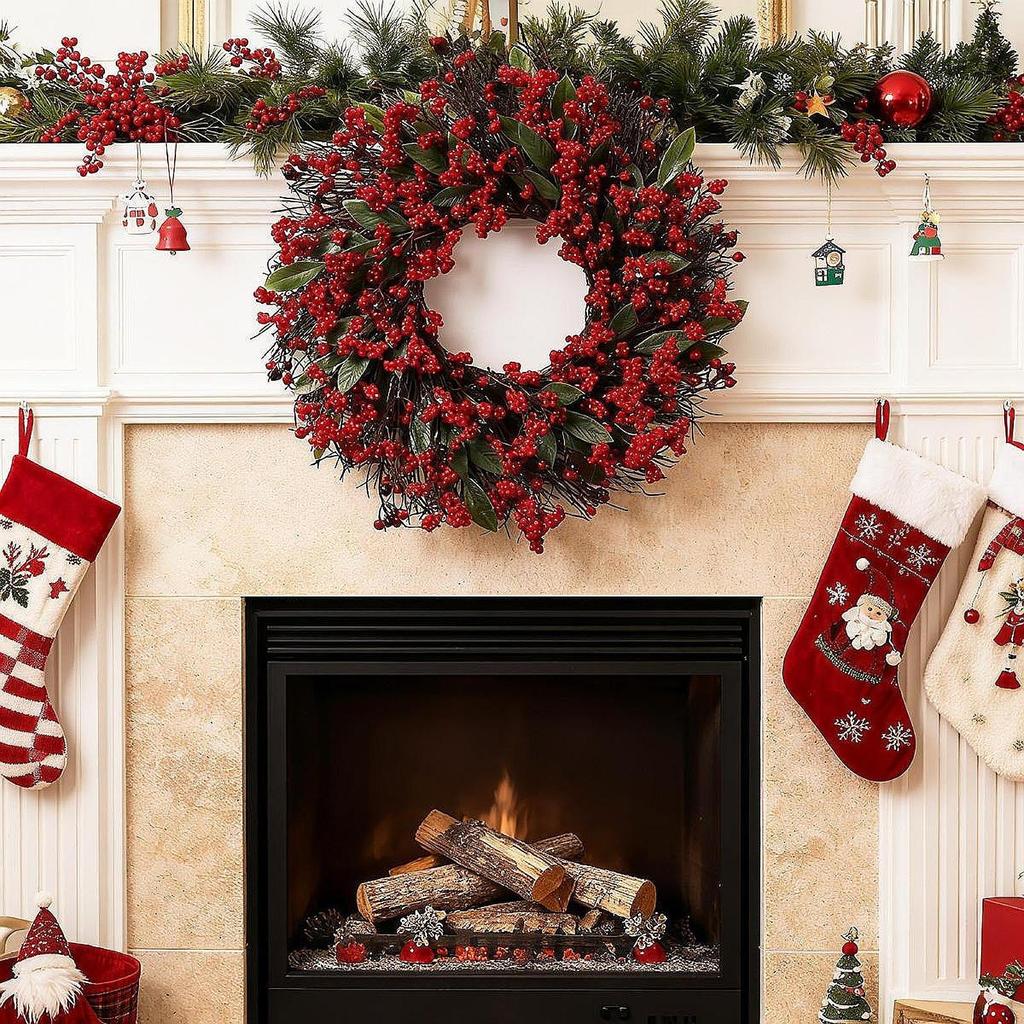 Искусственное рождественское украшение-венок Декоративная рождественская гирлянда для фестиваля, фермерского дома