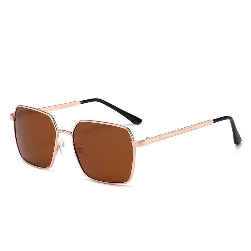Uv400 Protection Polarized Sunglasses With Gold Frame And Gray Lens For Fashionable Looks