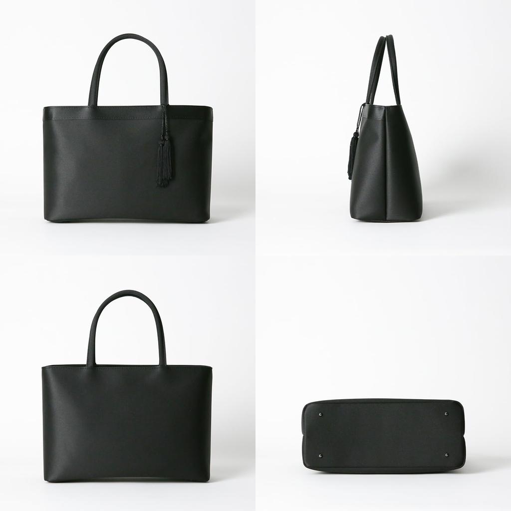 Black Formal Made in Entrance Graduation Structure Tote Bag with Tassel iw60438 [Iwasa] [Iwasa] Bag, Women's, Japan, Black, Large, Ceremonies,