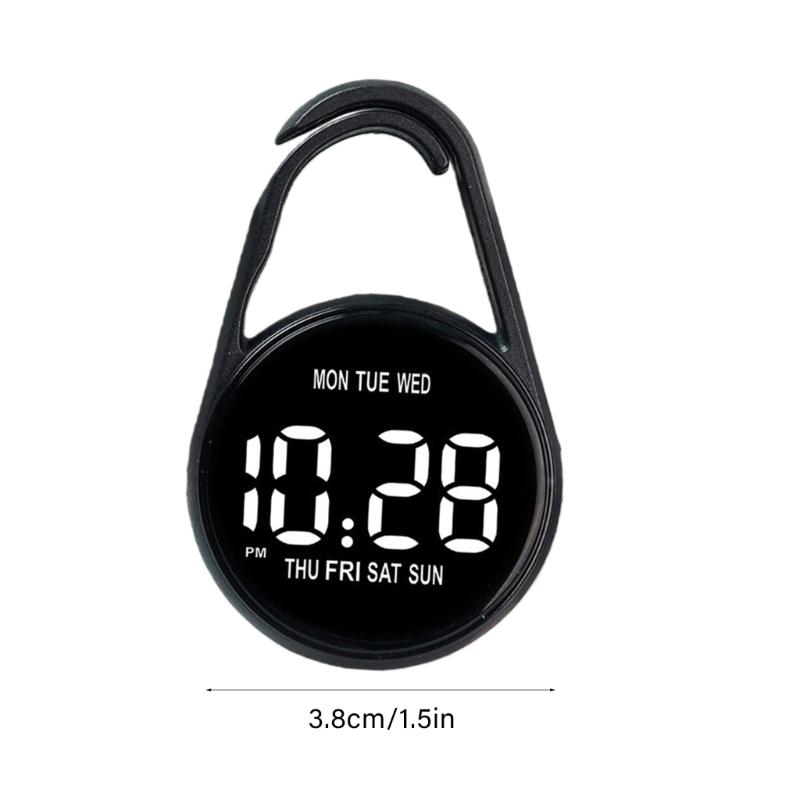 Touch Control Digital Pocket Watch Keychain Clip For Students Accurate Time LED Display Electronic Clock Accessories