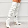 Fashion Roman Style 2025 Autumn Winter New Fashion Solid PU Pointed Toe Thin High Heel Zippers Over The Knee Long Shoes for Women Boots