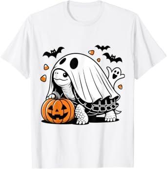 Halloween Turtle Ghost Pumpkin Tortoise Costume T-Shirt