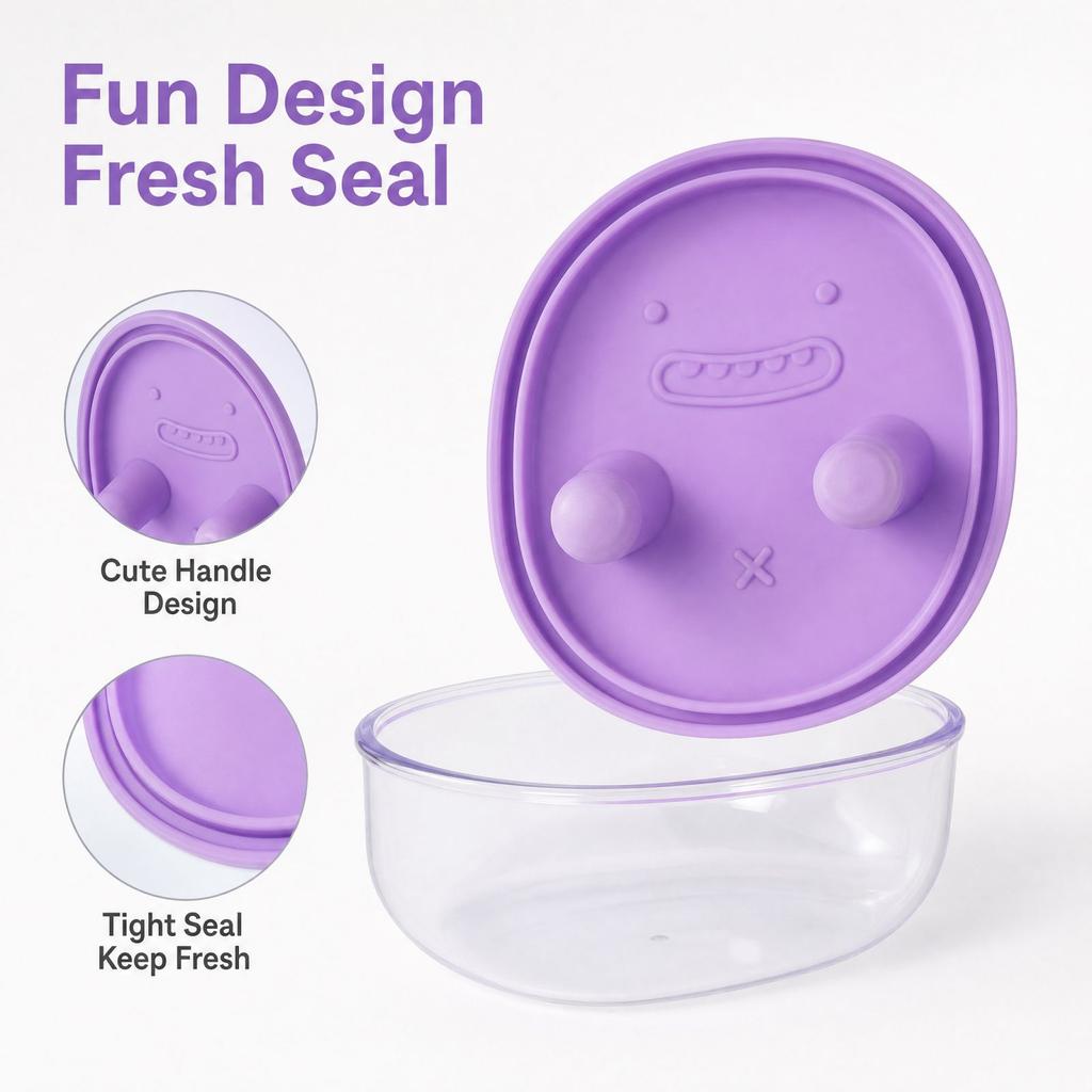 Ланч-бокс с крышкой для пальцев, Портативный контейнер для еды для закусок и мелких угощений
