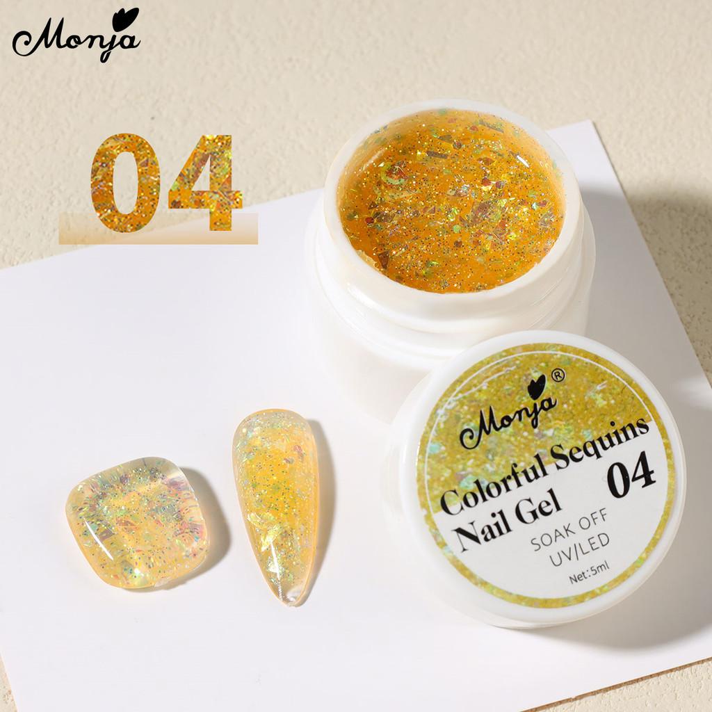 monja 5 мл гель для ногтей УФ-лак сияющий красочный сказочный блеск блестки блестящий лак светоотражающие блестки замачиваемый УФ светодиодный маникюрный дизайн декор