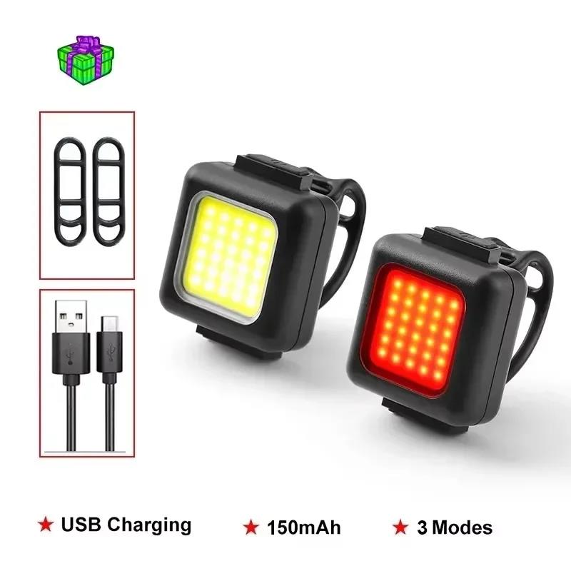 BUCKLOS Bike Light COB Front Rear Bicycle Lights LED Rechargeable Mountain Road Bicycle Lamp MTB Tail Light Cycling Flashlight 7