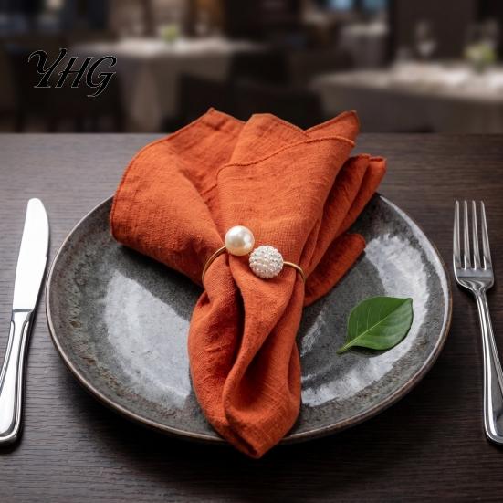 Table Decorations for Weddings 3Pcs Faux Pearl Napkin Rings, Reusable Metal Holders, Elegant Rings Banquets Dinner Parties Decor Holders