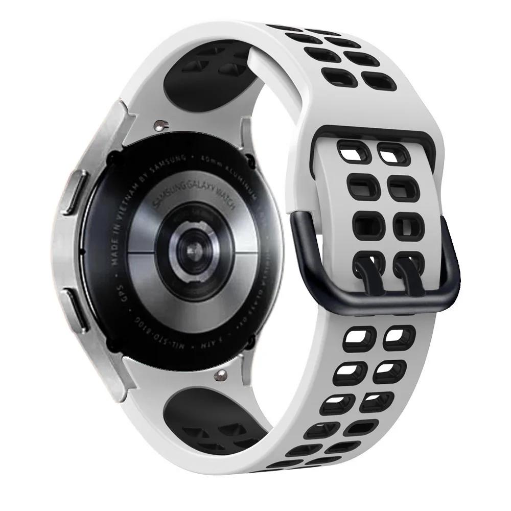 Силиконовый ремешок без зазора для Samsung Galaxy Watch 7/6/5/4 44мм 40мм 5 Pro 45мм Двухцветный браслет Часы 6 4 Classic 47мм 43мм Ремешок