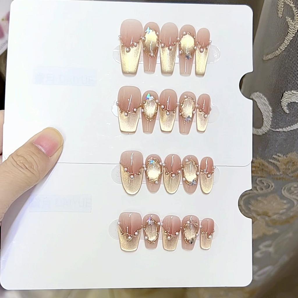 Чисто ручная работа Фототерапия Носит Броня-улыбка Цветок Вода Луна Готовый продукт Многоразовые патчи для нейл-арта