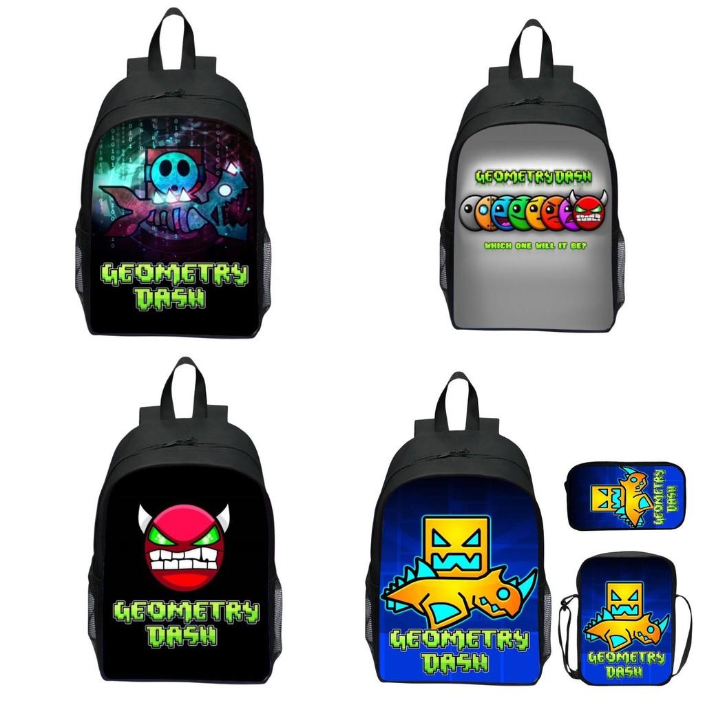 Geometry Dash Рюкзак для начальной школы Милый и Забавный Унисекс Множество Цветовых Вариантов