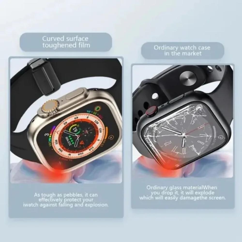 Защитный чехол-бампер для Apple Watch 44 мм 45 мм 40 мм 41 мм Жесткий ПК Передний и задний бампер для IWatch 9 8 7 6 5 4 Изменить на Ultra
