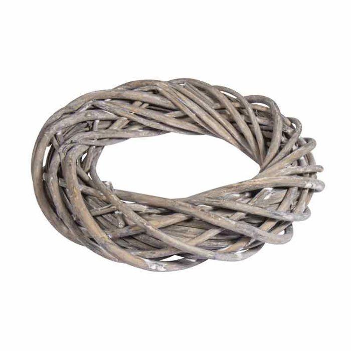 Couronne - RAYHER - Ø 25cm x 6cm - Gris argenté - Osier - Intérieur