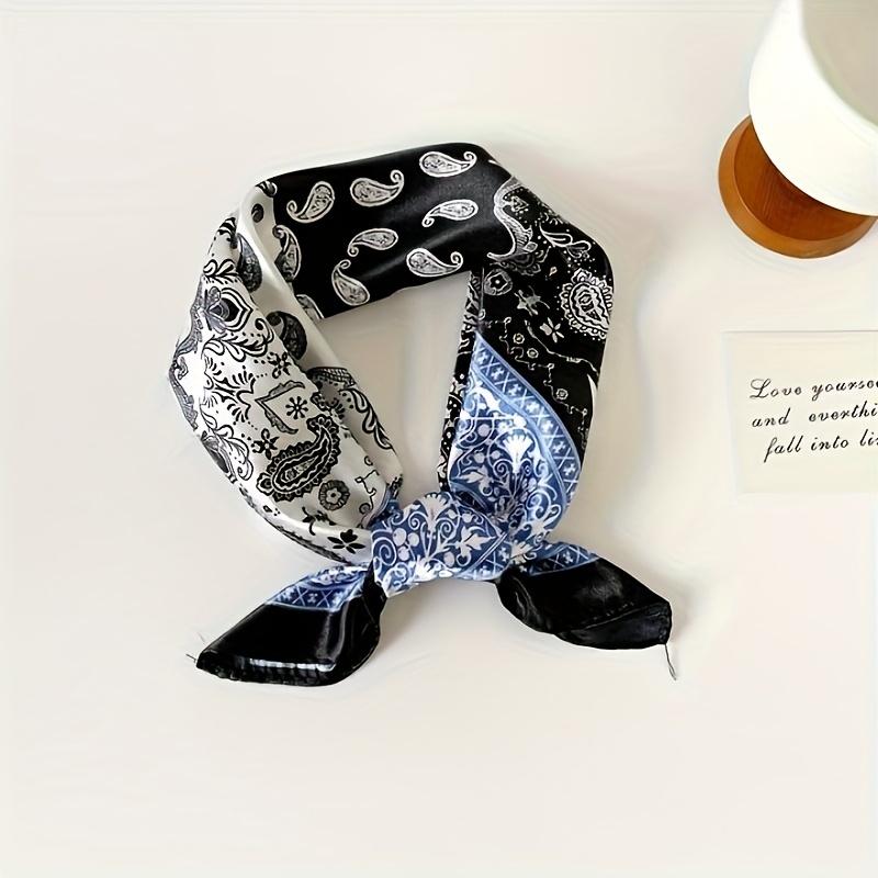 Новый квадратный платок 60 см с принтом пейсли, женский мягкий атласный платок, повязка на голову, шейный платок, головной хиджаб, женская повязка на голову, фуляр, лента для сумки
