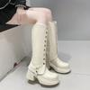 Женские сапоги Rivet Knight Boots с острым носком, высокие сапоги Chelsea, фирменные зимние новые сапоги на молнии для мотоциклистов, походные Mujer Zapatos