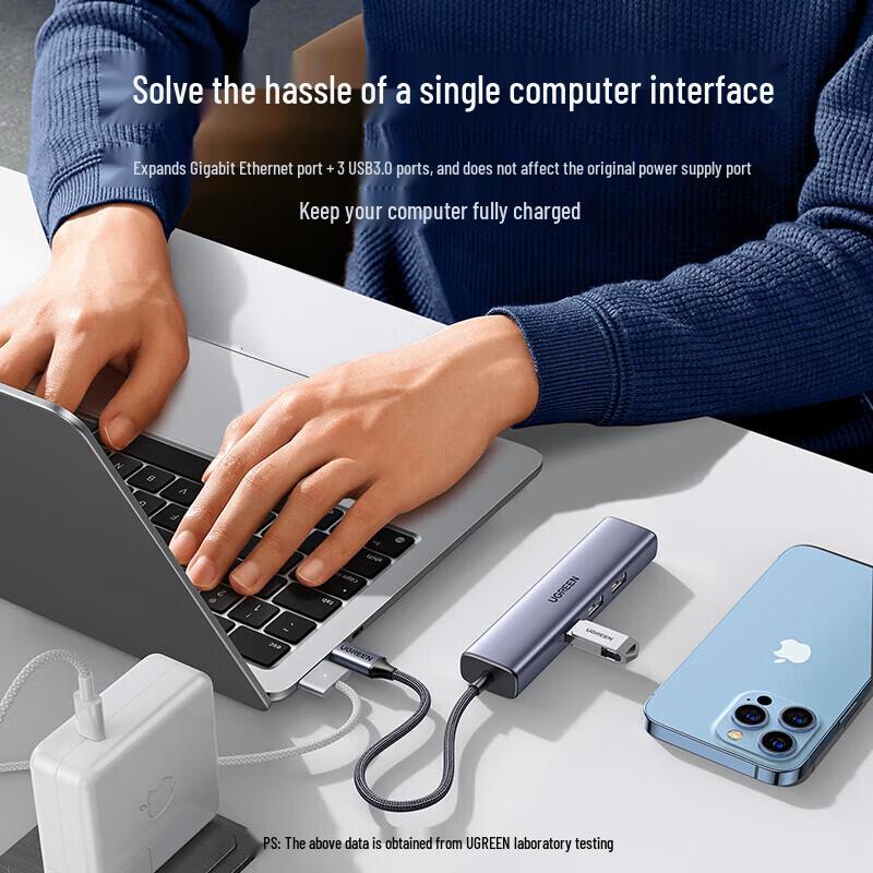 Ugreen 4-в-1 USB-C хаб CM475 с Gigabit Ethernet