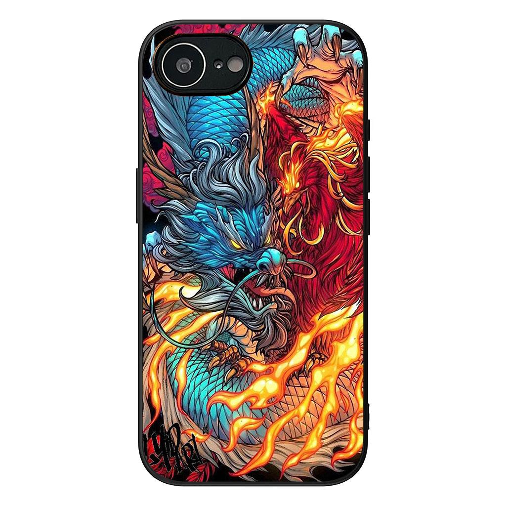 Чехол для Apple iPhone 16 15 14 Plus 13 12 Mini 17 Pro Max + ProMax 16E Air Чехол для телефона Золотой Черный Дракон Обои