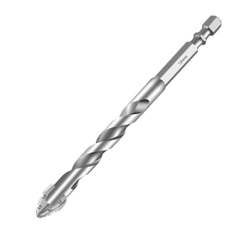 4Pcs 6/8/10/12mm Precisions Four Edges Eccentric Drill Bit Set for Drilling Concrete Brick and Wood with 1/4" Hex Shank