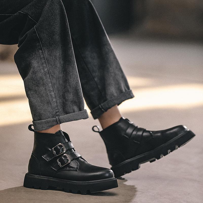 Модные мужские повседневные вечерние выпускные платья оригинальные кожаные ботинки дизайнерские туфли на платформе ковбойские ботильоны классные весенне-осенние короткие ботинки