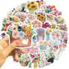 50 INS Flowers Graffiti Stickers Decorate Guitar Laptop Suitcase DIY Waterproof Stickers