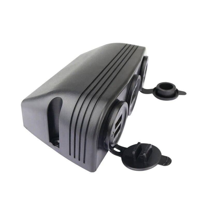 3.1A Автомобильное зарядное устройство с двумя USB-портами, 12 В/24 В, розетка, вольтметр с 3 отверстиями, основание для палатки для автомобиля, мотоцикла, лодки, квадроцикла