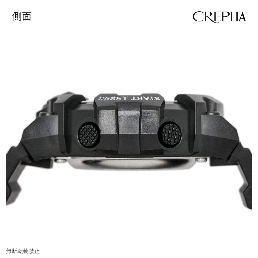 [Clefa] Digital Watch, Waterproof, Stopwatch Function, Urethane Strap, 191120, Men's, Black