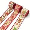 1Pcs Christmas Gingerbread Man Burlap Fabric Wired Ribbon with Small Doll,Christmas Tree Stars for Xmas Bows Party Decor