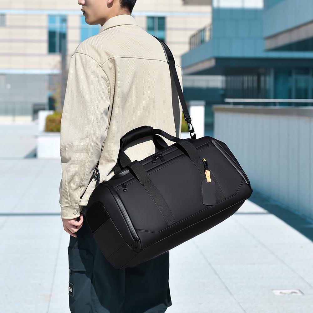 Men Large Capacity Luggage Bag for Business with Shoe Storage Lightweight Decompression Travel Bag